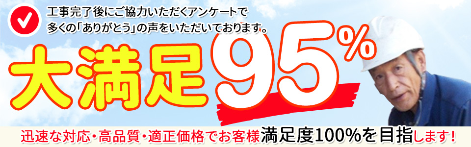 お客様満足度100%を目指します